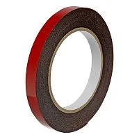 Лента клейкая на вспененной основе, двусторонняя черная усиленная, 12 мм х 5 м Matrix