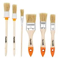 Набор кистей, 6 шт, плоские 3/4", 1", 1/5" круглые №1, №2, №4 Sparta