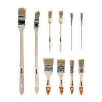 Набор кистей, 10 шт, плоские 3/4"-2" круглые №2, 4 радиаторные 1", 1.5" для масляной краски №2, 6 Sparta