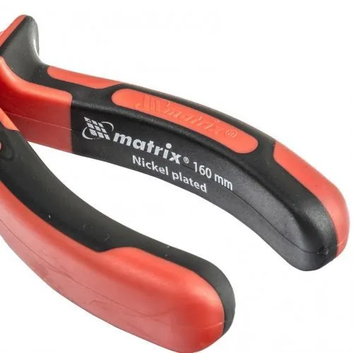 Круглогубцы Nickel, 160 мм, никелированные, двухкомпонентные рукоятки Matrix фото 3
