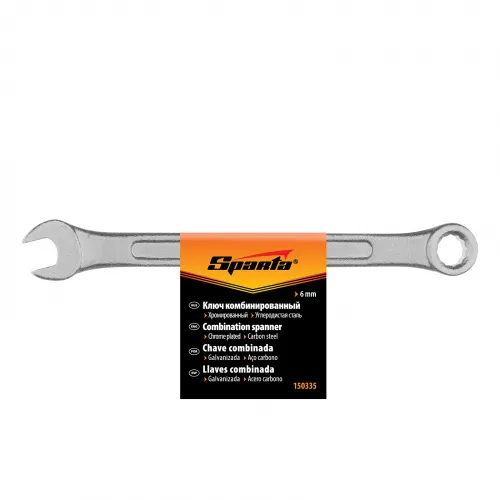 Ключ комбинированный, 6 мм, хромированный Sparta фото 2 Ключ комбинированный, 6 мм, хромированный Sparta фото 2