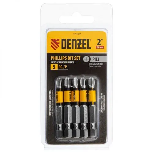Бита PH3x50, 5 шт. Denzel фото 2 Бита PH3x50, 5 шт. Denzel фото 2