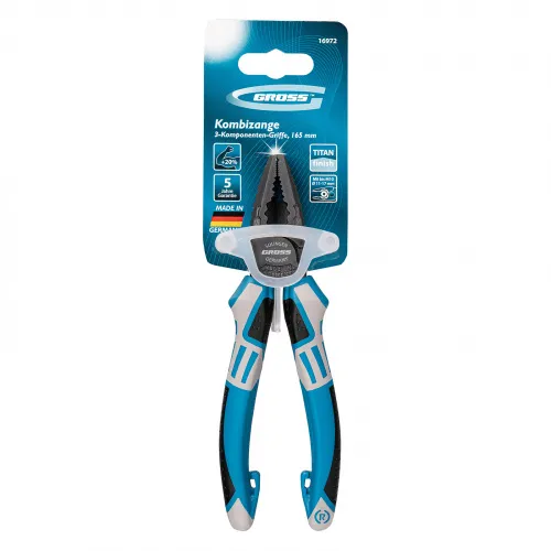 Плоскогубцы комбинированные 165 мм, трехкомпонентные рукоятки Gross фото 5 Плоскогубцы комбинированные 165 мм, трехкомпонентные рукоятки Gross фото 5