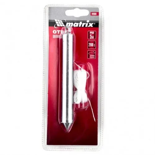 Отвес цилиндрический, 200 г, шнур 5 м Matrix фото 2 Отвес цилиндрический, 200 г, шнур 5 м Matrix фото 2