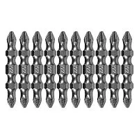 Бита двухсторонняя, PH2-PZ2 х 45 мм, сталь S2, 10 шт. Denzel