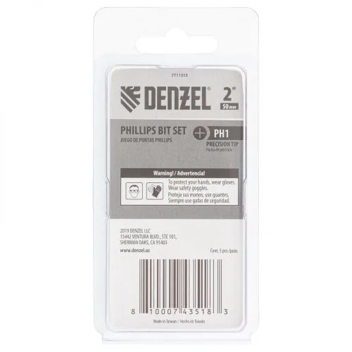 Бита PH1x50, 5 шт. Denzel фото 7 Бита PH1x50, 5 шт. Denzel фото 7