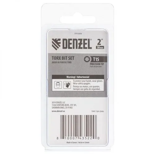 Бита T15x50, 5 шт. Denzel фото 7 Бита T15x50, 5 шт. Denzel фото 7