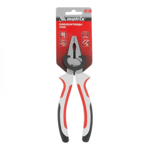 Плоскогубцы Premium, 180 мм, трехкомпонентные рукоятки Matrix фото 3 Плоскогубцы Premium, 180 мм, трехкомпонентные рукоятки Matrix фото 3