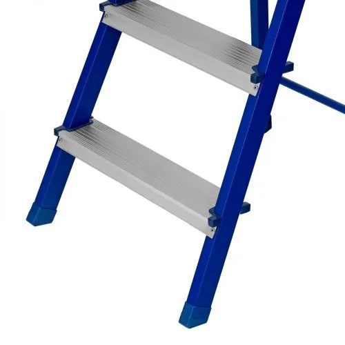 Стремянка, 4 ступени, стальной профиль, алюминиевые ступени Сибртех фото 2 Стремянка, 4 ступени, стальной профиль, алюминиевые ступени Сибртех фото 2