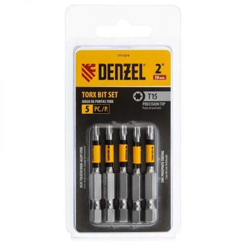 Бита T15x50, 5 шт. Denzel фото 2 Бита T15x50, 5 шт. Denzel фото 2