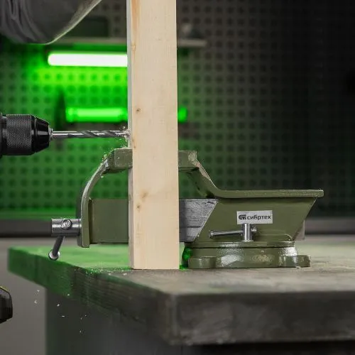 Тиски слесарные, 125 мм, стальные, поворотные Сибртех фото 3 Тиски слесарные, 125 мм, стальные, поворотные Сибртех фото 3