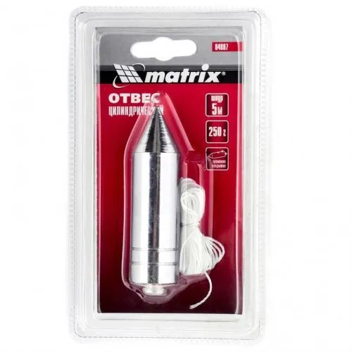 Отвес цилиндрический, 250 г, шнур 5 м Matrix фото 2 Отвес цилиндрический, 250 г, шнур 5 м Matrix фото 2