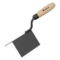 Кельма угловая, 110 х 75 х 75 мм, стальная, для внешних углов, буковая ручка Сибртех