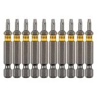 Бита TX 10х50, сталь S2, шестигранный профиль, 10 шт. Е 6,3 Denzel