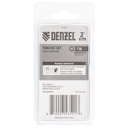 Бита T10x50, 5 шт. Denzel фото 7 Бита T10x50, 5 шт. Denzel фото 7