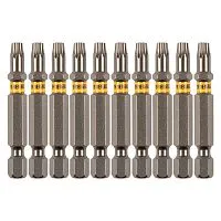 Бита TX 25х50, сталь S2, шестигранный профиль, 10 шт. Е 6,3 Denzel