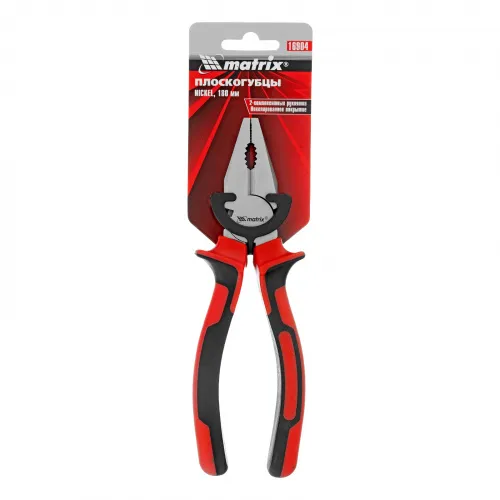 Плоскогубцы Nickel, 180 мм, никелированные, двухкомпонентные рукоятки Matrix фото 3 Плоскогубцы Nickel, 180 мм, никелированные, двухкомпонентные рукоятки Matrix фото 3