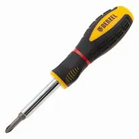 Отвертка комбинированная, SL3/16"-PH1, SL1/4"-PH2, 3-х компонентная рукоятка Denzel Отвертка комбинированная, SL3/16"-PH1, SL1/4"-PH2, 3-х компонентная рукоятка Denzel
