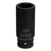 Головка ударная удлиненная шестигранная, 24 мм, 1/2, CrMo Stels