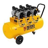 Компрессор безмасляный, малошумный DLS 1800/100,1800 Вт, 3x600, 100 л, 345 л/мин Denzel