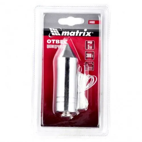 Отвес цилиндрический, 300 г, шнур 5 м Matrix фото 2 Отвес цилиндрический, 300 г, шнур 5 м Matrix фото 2