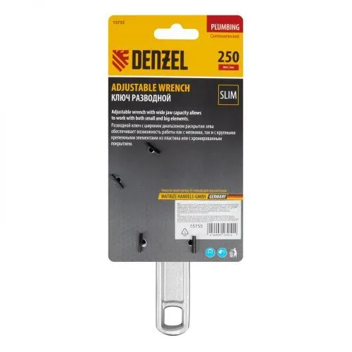 Ключ разводной 205 мм, алюминиевый Denzel фото 3