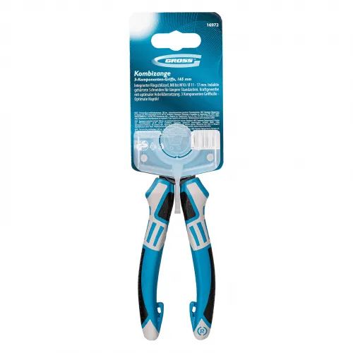 Плоскогубцы комбинированные 165 мм, трехкомпонентные рукоятки Gross фото 4 Плоскогубцы комбинированные 165 мм, трехкомпонентные рукоятки Gross фото 4