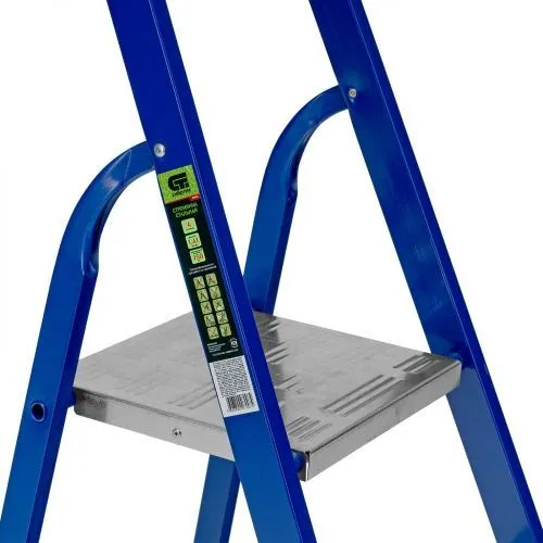 Стремянка, 4 ступени, стальной профиль, алюминиевые ступени Сибртех фото 12 Стремянка, 4 ступени, стальной профиль, алюминиевые ступени Сибртех фото 12