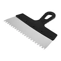 Шпатель из нержавеющей стали, 250 мм, зуб 6 х 6 мм, пластмассовая ручка Sparta