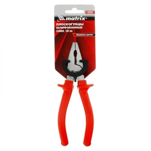 Плоскогубцы Econom, 160 мм, шлифованные, пластмассовые рукоятки Matrix фото 3 Плоскогубцы Econom, 160 мм, шлифованные, пластмассовые рукоятки Matrix фото 3
