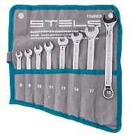 Набор ключей комбинированных 8 шт, 8-19 мм,  антислип Stels Набор ключей комбинированных 8 шт, 8-19 мм,  антислип Stels