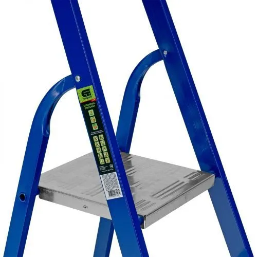 Стремянка, 3 ступени, стальной профиль, алюминиевые ступени Сибртех фото 4 Стремянка, 3 ступени, стальной профиль, алюминиевые ступени Сибртех фото 4