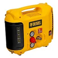 Компрессор воздушный DL1300, 10 бар, 1,3 кВт 180 л/мин 5 л, с набором аксессуаров Denzel