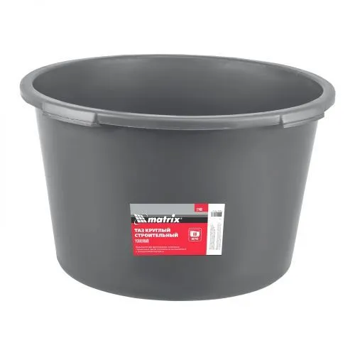Таз круглый строительный усиленный, 60 л Matrix фото 2 Таз круглый строительный усиленный, 60 л Matrix фото 2