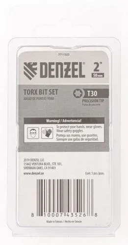 Бита T30x50, 5 шт. Denzel фото 2 Бита T30x50, 5 шт. Denzel фото 2