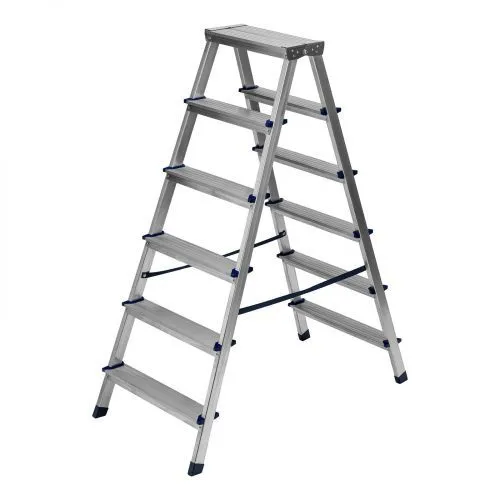 Стремянка двусторонняя 6 ступеней, алюминиевая, Сибртех Стремянка двусторонняя 6 ступеней, алюминиевая, Сибртех