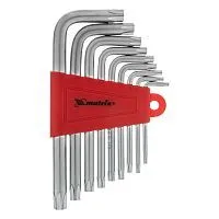 Набор ключей имбусовых Torx , 9 шт, T10-T50, CrV, коротких, с сатинированным покрытием Matrix