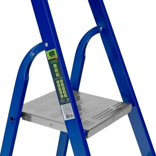 Стремянка, 5 ступеней, стальной профиль, алюминиевые ступени Сибртех фото 4 Стремянка, 5 ступеней, стальной профиль, алюминиевые ступени Сибртех фото 4