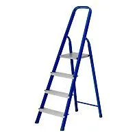 Стремянка, 4 ступени, стальной профиль, алюминиевые ступени Сибртех