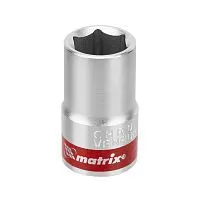 Головка торцевая, 14 мм, шестигранная, CrV, под квадрат 1/2, хромированная Matrix