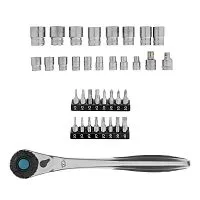 Набор торцевых головок, трещотка 120 зубьев, 1/2", CrV, 36 предметов Gross