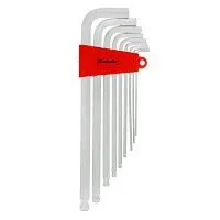 Набор ключей имбусовых HEX, 2-12 мм, CrV, 9 шт, экстра-длинные, c шаром, сатин Matrix