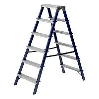 Стремянка двусторонняя 6 ступеней, стальная, Сибртех