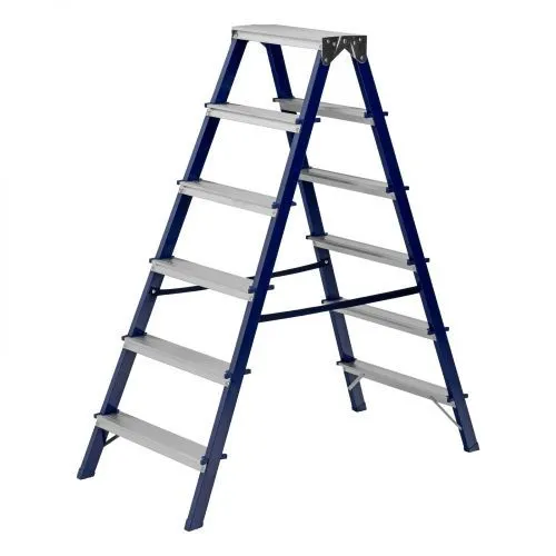 Стремянка двусторонняя 6 ступеней, стальная, Сибртех Стремянка двусторонняя 6 ступеней, стальная, Сибртех