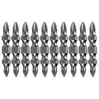 Бита двухсторонняя, PH2-PH1 х 45 мм, сталь S2, 10 шт. Denzel