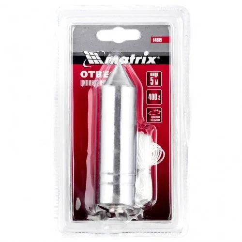 Отвес цилиндрический, 400 г, шнур 5 м Matrix фото 2 Отвес цилиндрический, 400 г, шнур 5 м Matrix фото 2