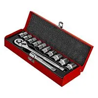 Набор торцевых головок, 1/2", головки 10 - 24 мм, с трещот. ключом, 12 предметов Matrix