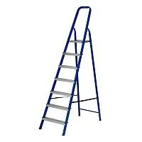 Стремянка, 7 ступеней, стальной профиль, алюминиевые ступени Сибртех