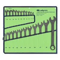 Набор ключей комбинированных, 6 - 32 мм, 22 шт., CrV, фосфатированные Сибртех Набор ключей комбинированных, 6 - 32 мм, 22 шт., CrV, фосфатированные Сибртех