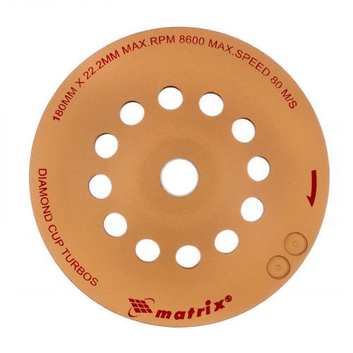 Чашка алмазная зачистная, 180 мм, турбо Matrix фото 5